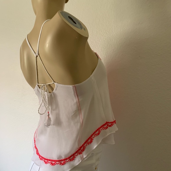 Ecote flowy Aztec embroidered chiffon top S - Picture 12 of 14